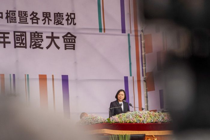 總統蔡英文今年以「團結台灣，自信前行」為題發表國慶談話。攝／梁駿樂