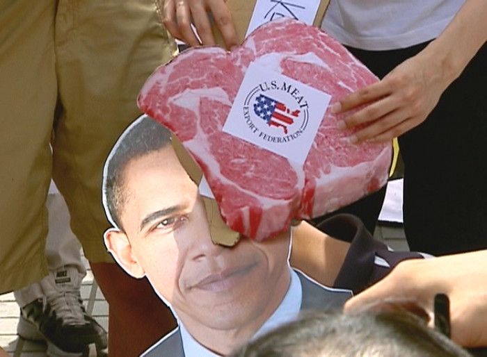 2012年6月8日，民間團體至美國在台協會AIT集結抗議，並要求美方不要以美牛作為TIFA復談的籌碼。